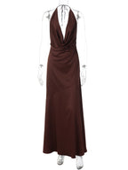 Lace-Up Backless Sleeveless Maxi Dress