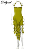 Ruffle Halter Sleeveless Mini Dress
