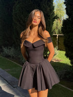 Backless Off-Shoulder Sleeveless Mini Dress