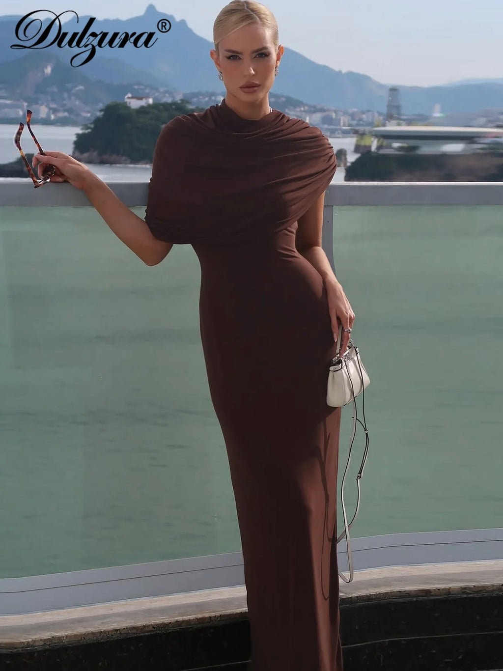 Ruched Sleeveless Slim-Fit Maxi Dress
