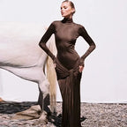Kaia Long-Sleeve Bodycon Maxi Dress