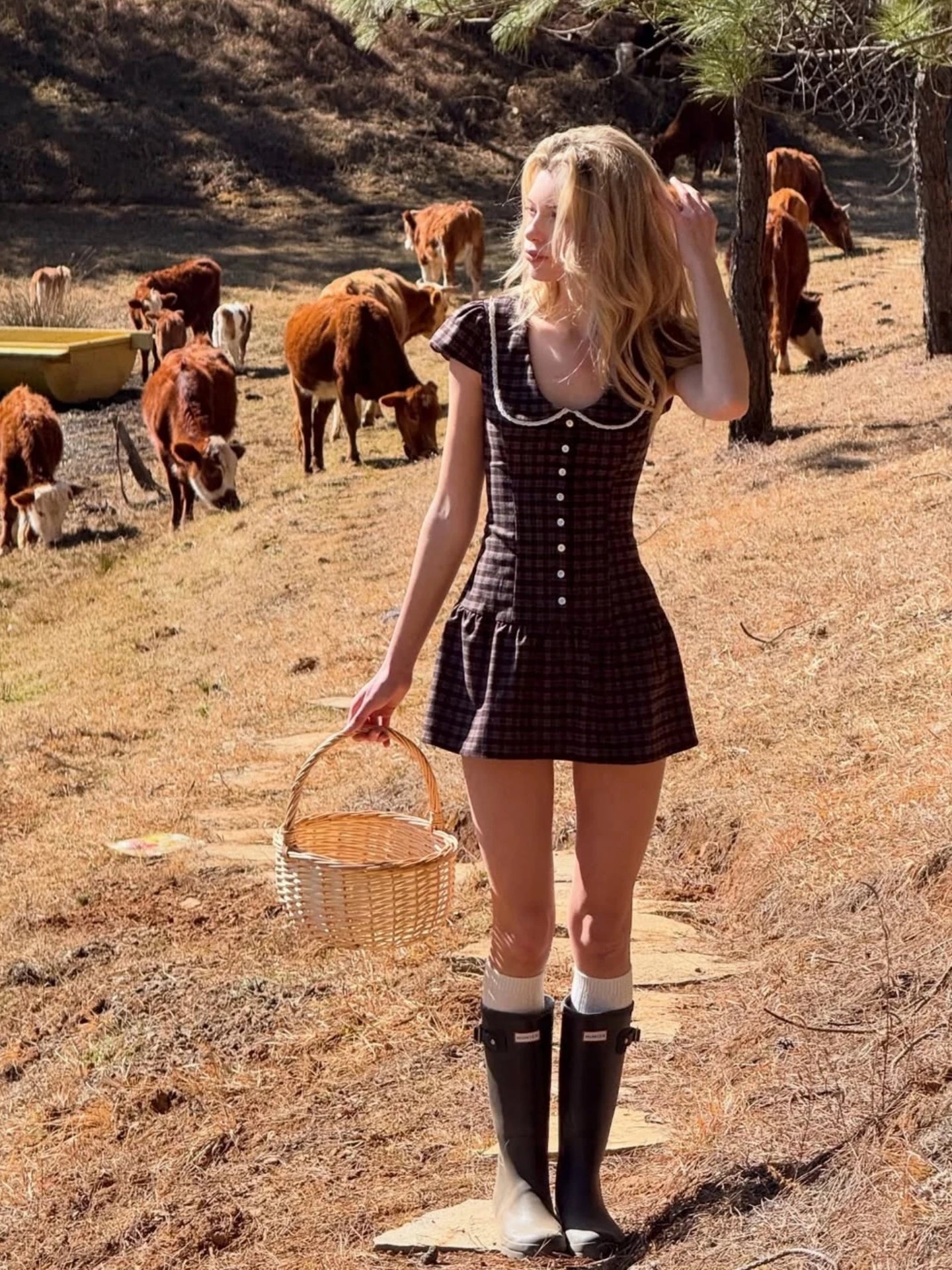 Plaid Sleeveless Slim-Fit Mini Dress