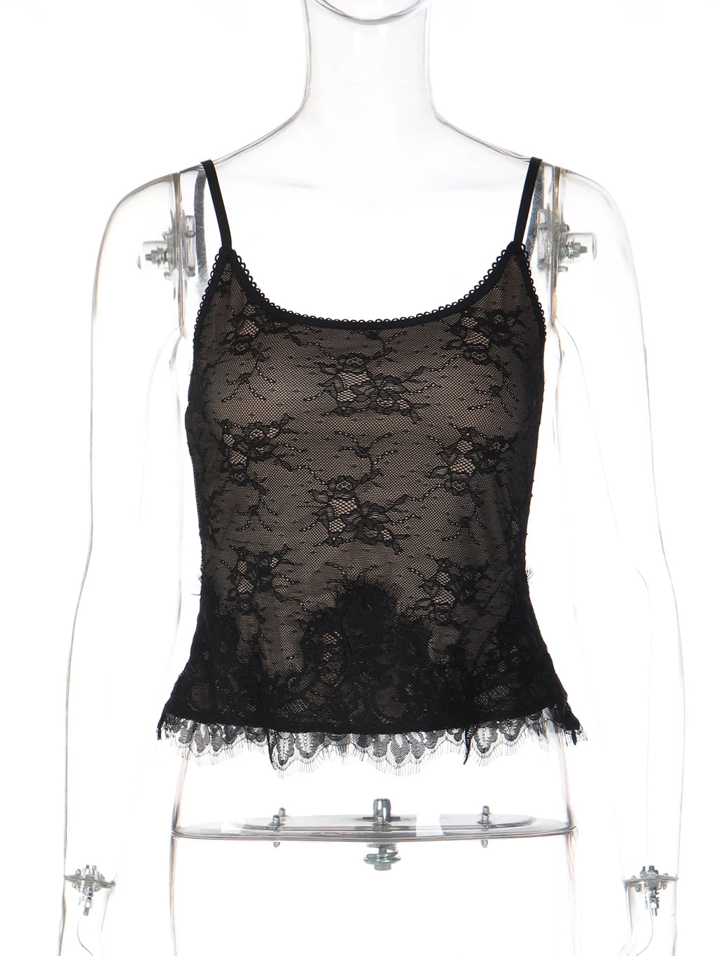 Floral Lace Ruffle Backless Camisole Top