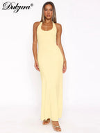 Backless Halter Sleeveless Bodycon Maxi Dress