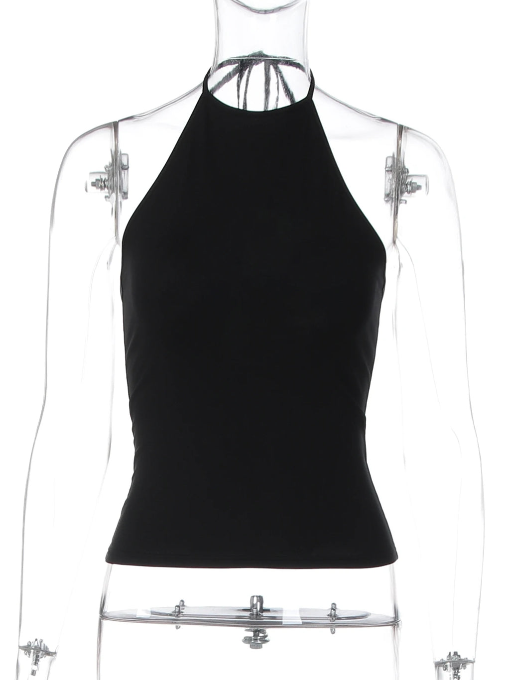 Lace-Up Backless Halter Tank Top