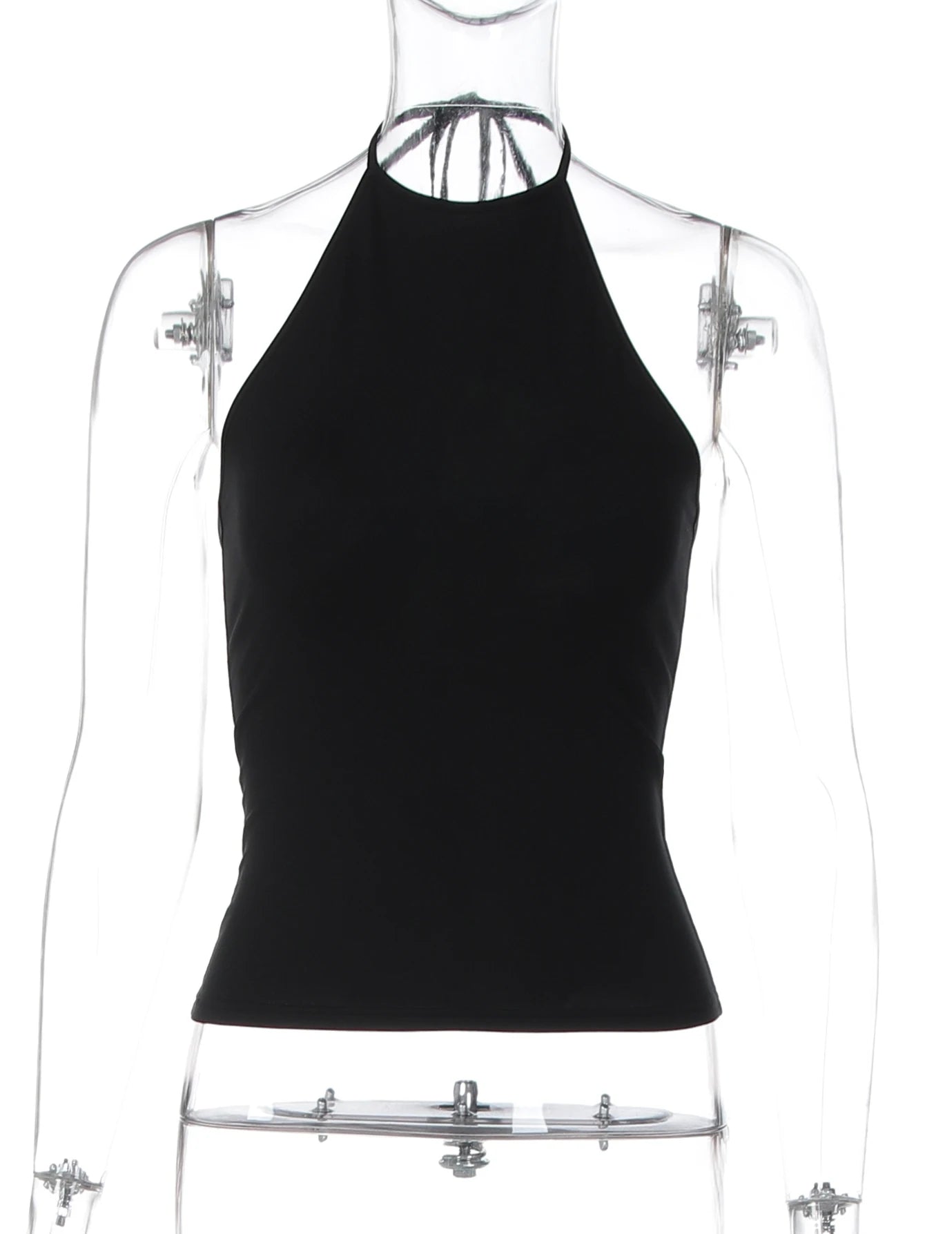 Lace-Up Backless Halter Tank Top