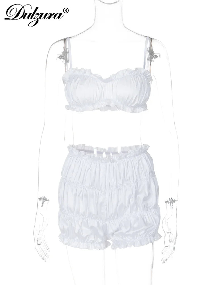 Pleated Sleeveless Two-Piece Set