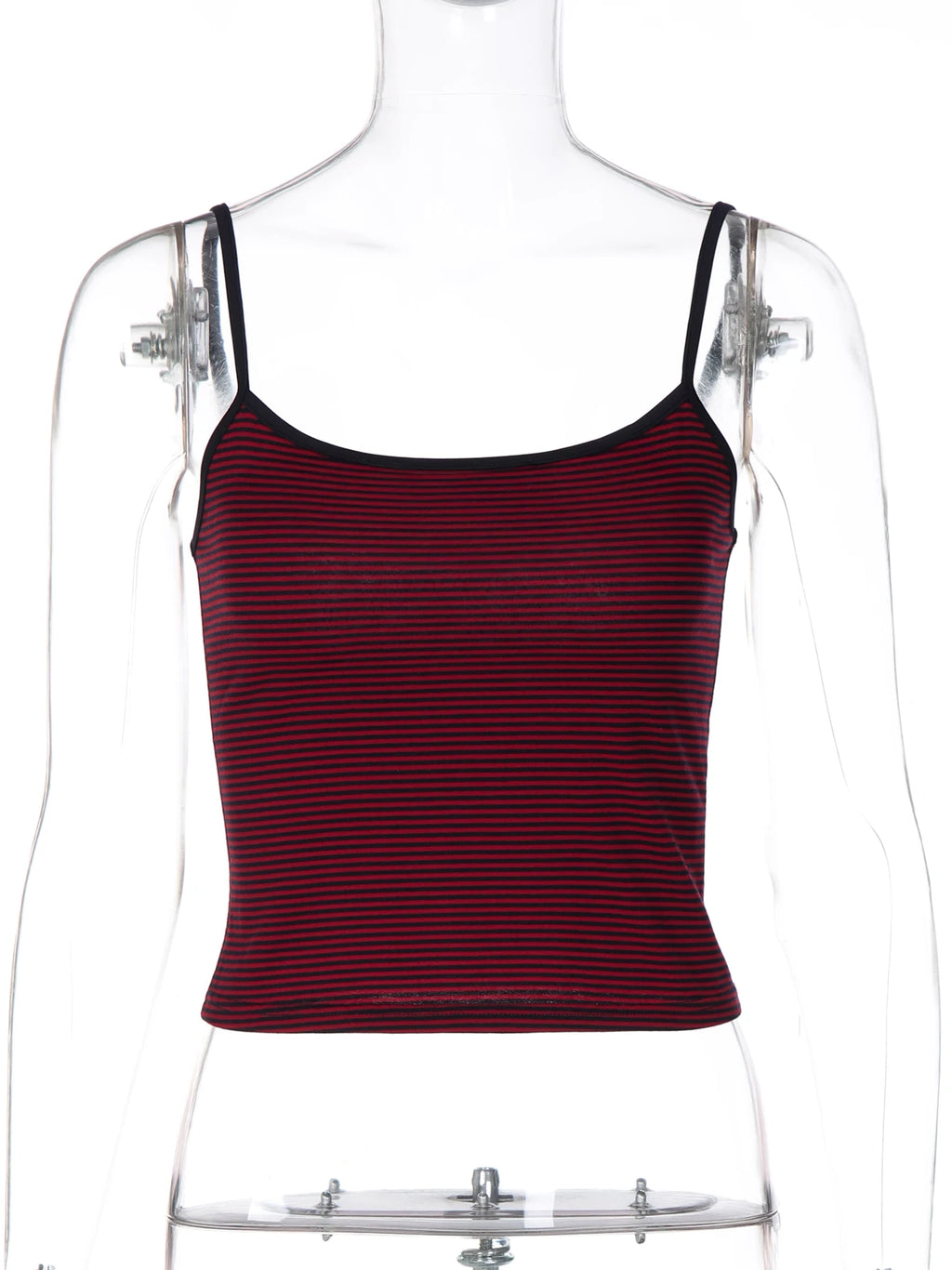 Striped Backless Slim-Fit Cropped Camisole Top