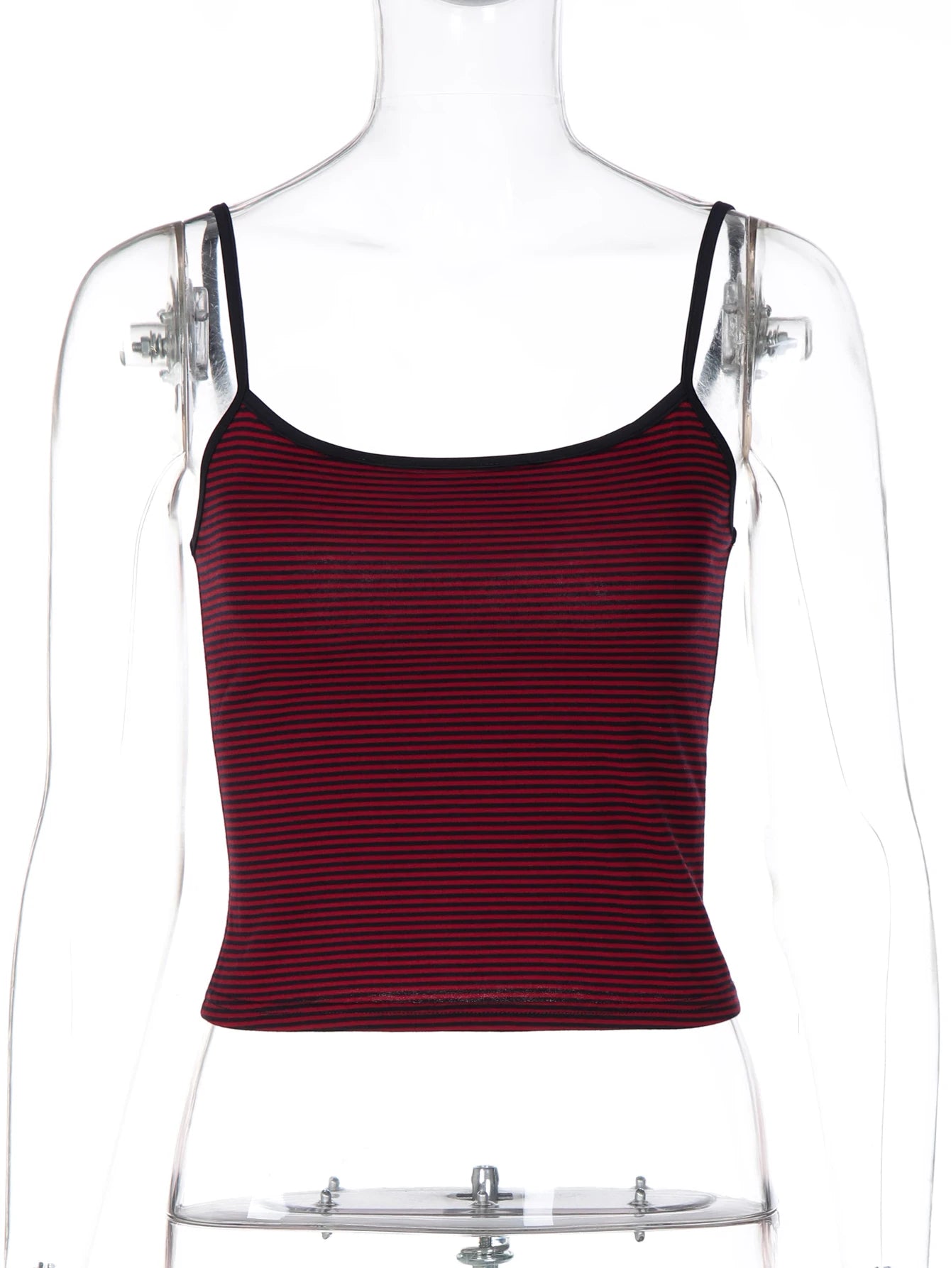 Striped Backless Slim-Fit Cropped Camisole Top