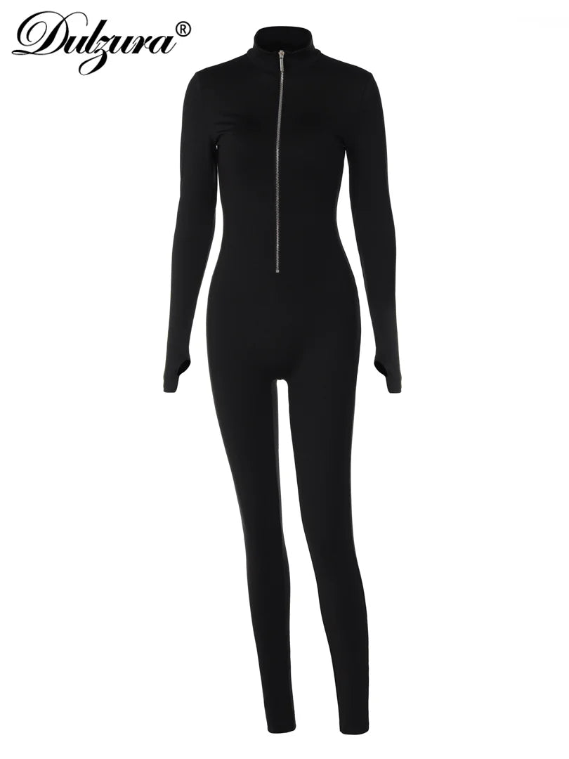 Isla Long-Sleeve Bodycon Jumpsuit
