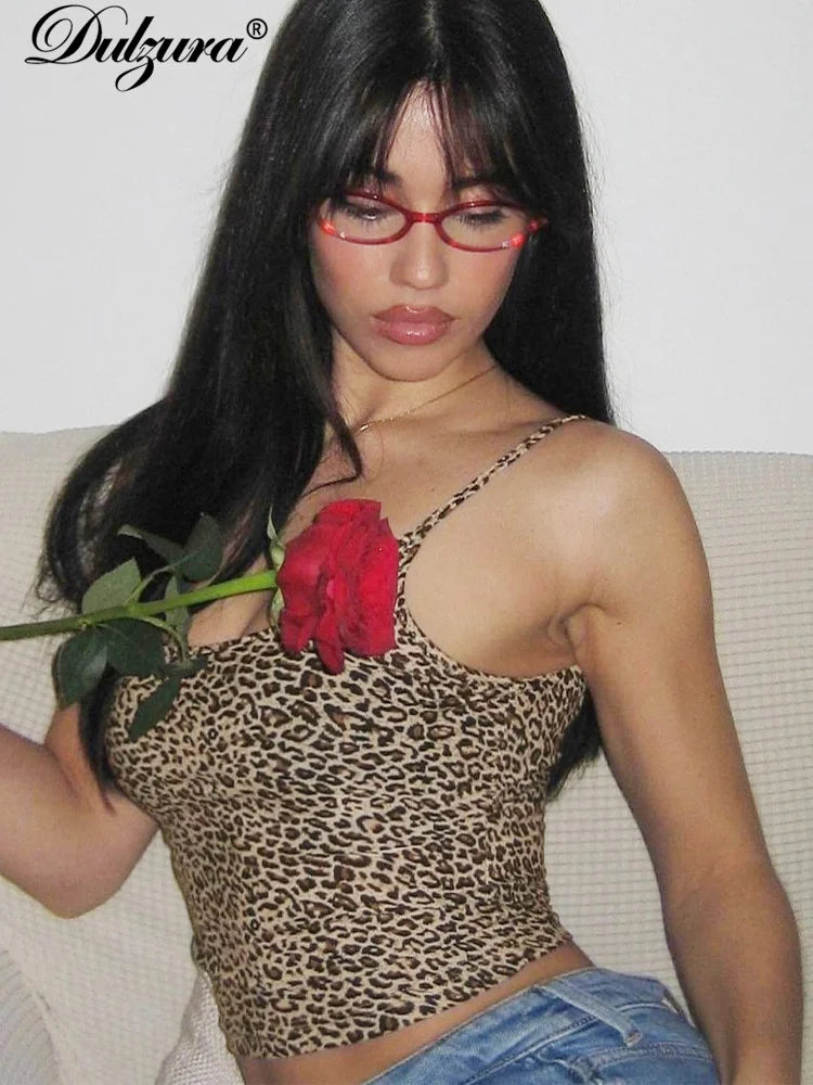Leopard Cropped Camisole Top