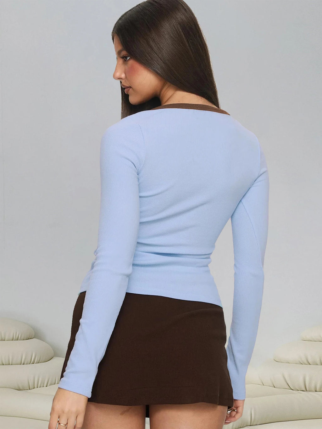 Long-Sleeve Bodycon T-Shirt
