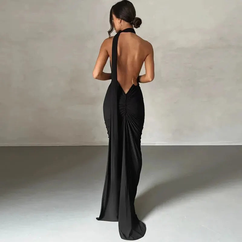 Backless Sleeveless Bodycon Maxi Dress