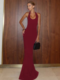 Backless Halter Sleeveless Maxi Dress