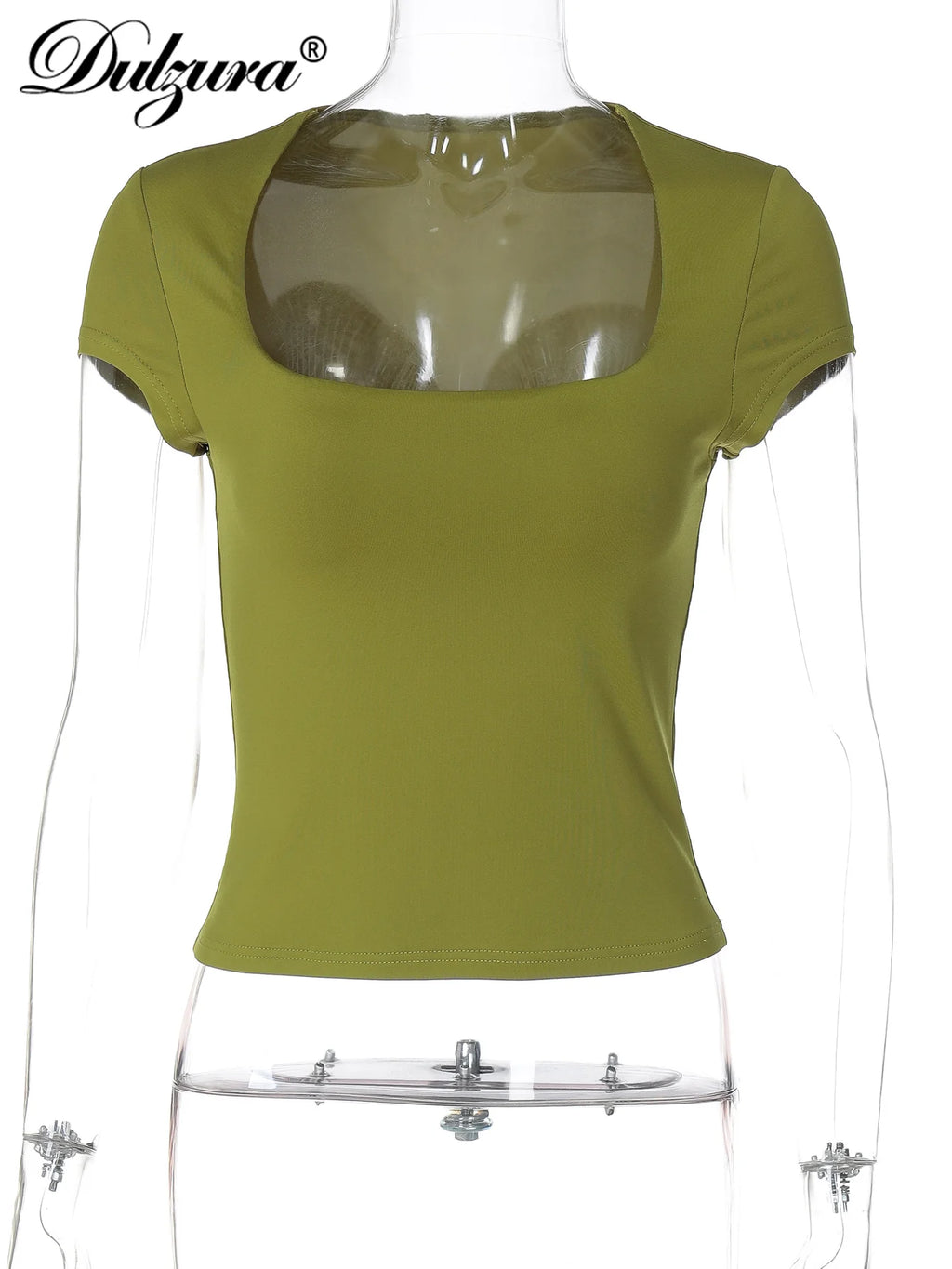Short-Sleeve Bodycon Slim-Fit Cropped T-Shirt
