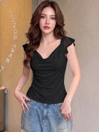 Chiffon Backless Tank Top