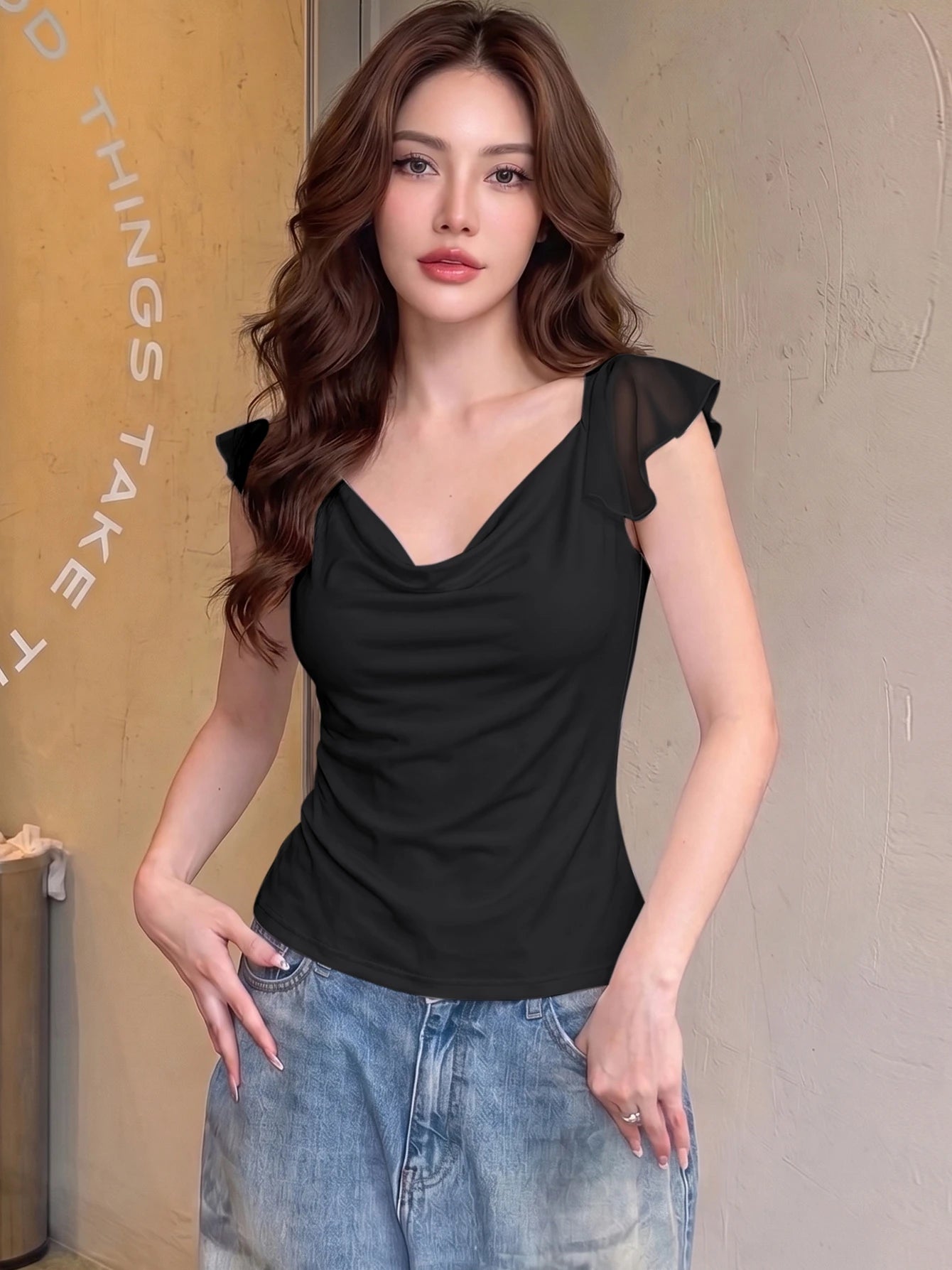 Chiffon Backless Tank Top
