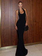Backless Halter Sleeveless Maxi Dress