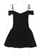 Backless Off-Shoulder Sleeveless Mini Dress