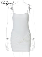 Ruched Backless Sleeveless Mini Dress
