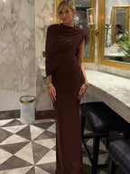 Ruched Sleeveless Slim-Fit Maxi Dress