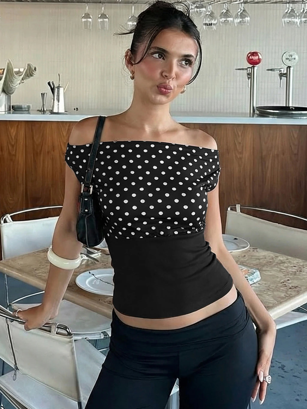 Polka-Dot Backless Tank Top