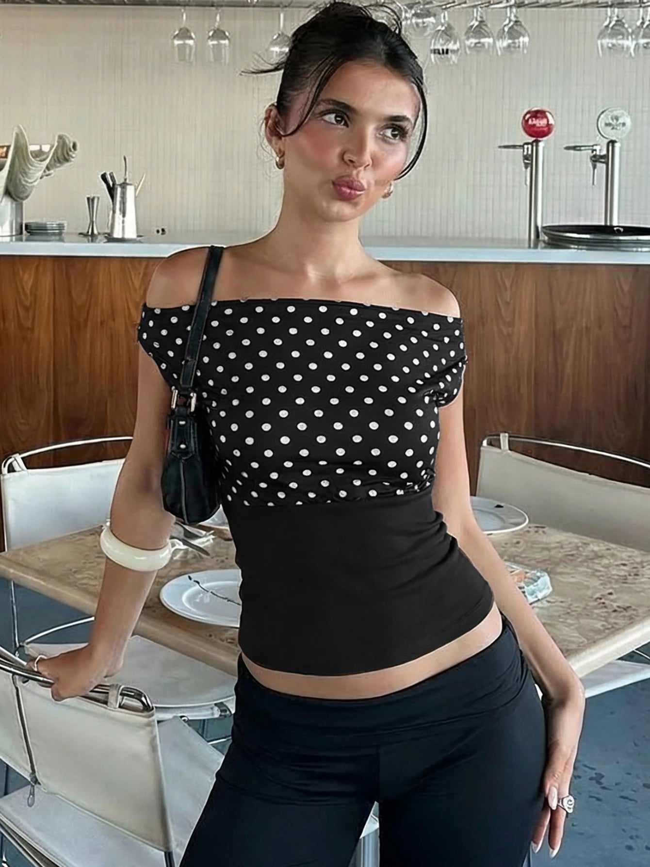 Polka-Dot Backless Tank Top