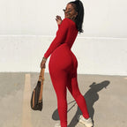 Harlow Long-Sleeve Bodycon Jumpsuit