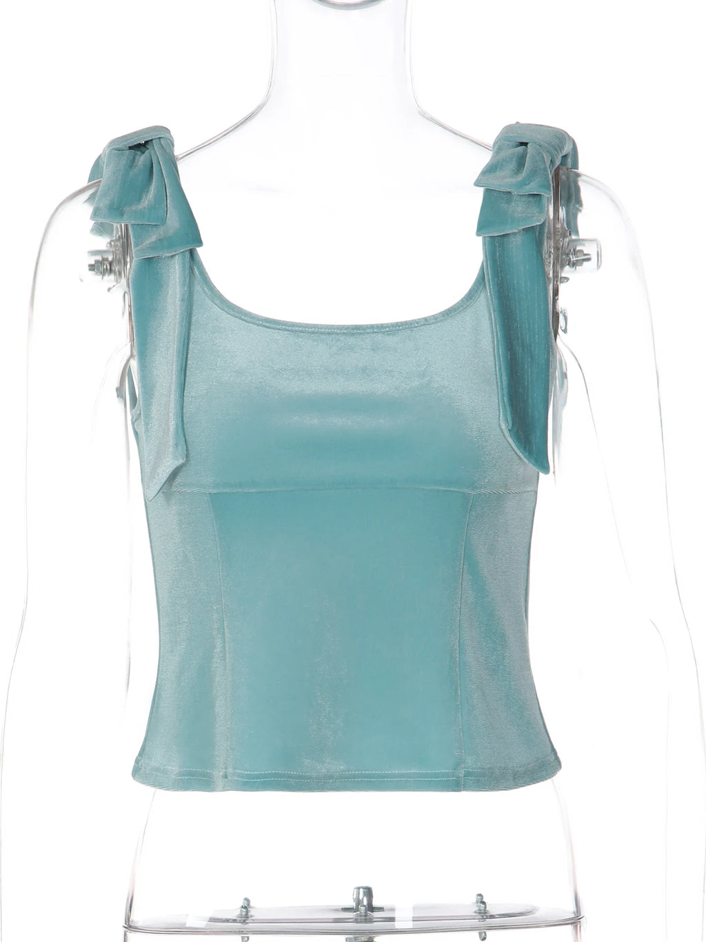 Velvet Backless Square-Neck Tank Top