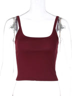Backless Square-Neck Slim-Fit Cropped Camisole Top