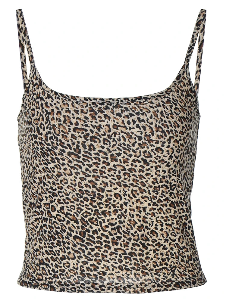 Leopard Cropped Camisole Top