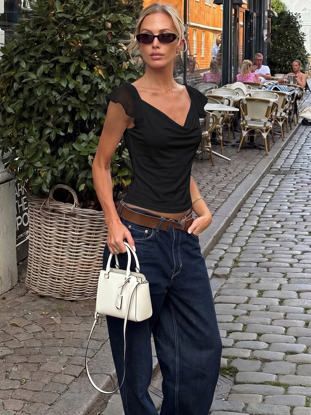 Chiffon Backless Tank Top