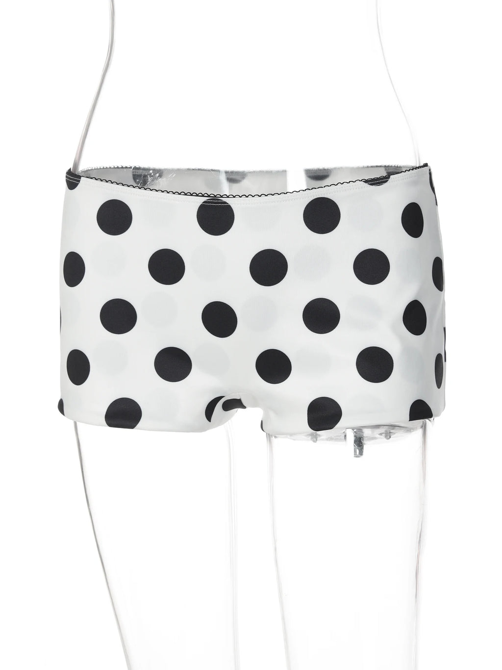 Polka-Dot Ruffle Slim-Fit Pants