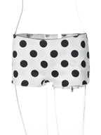 Polka-Dot Ruffle Slim-Fit Pants