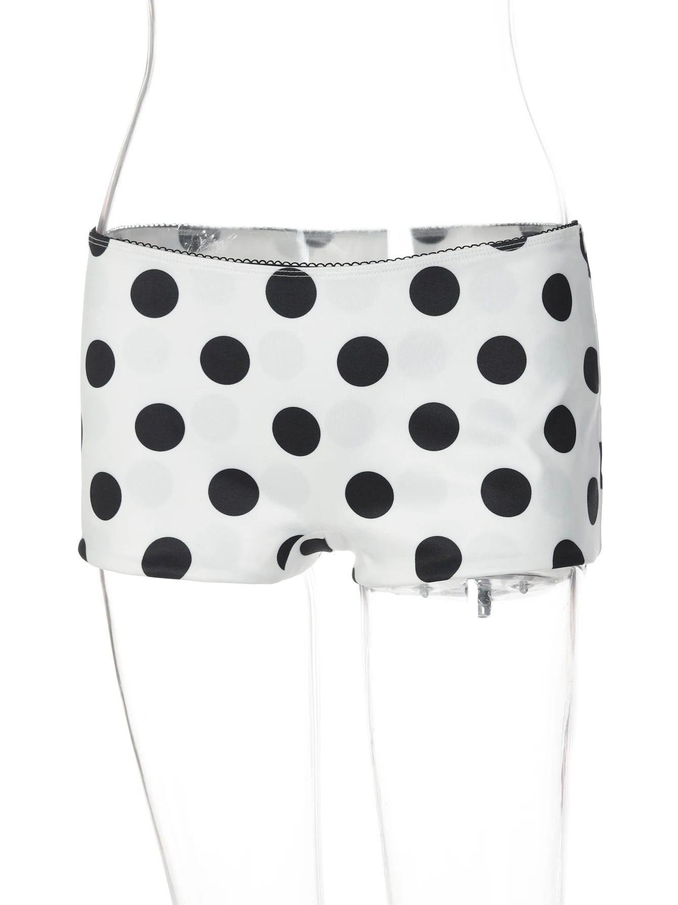Polka-Dot Ruffle Slim-Fit Pants