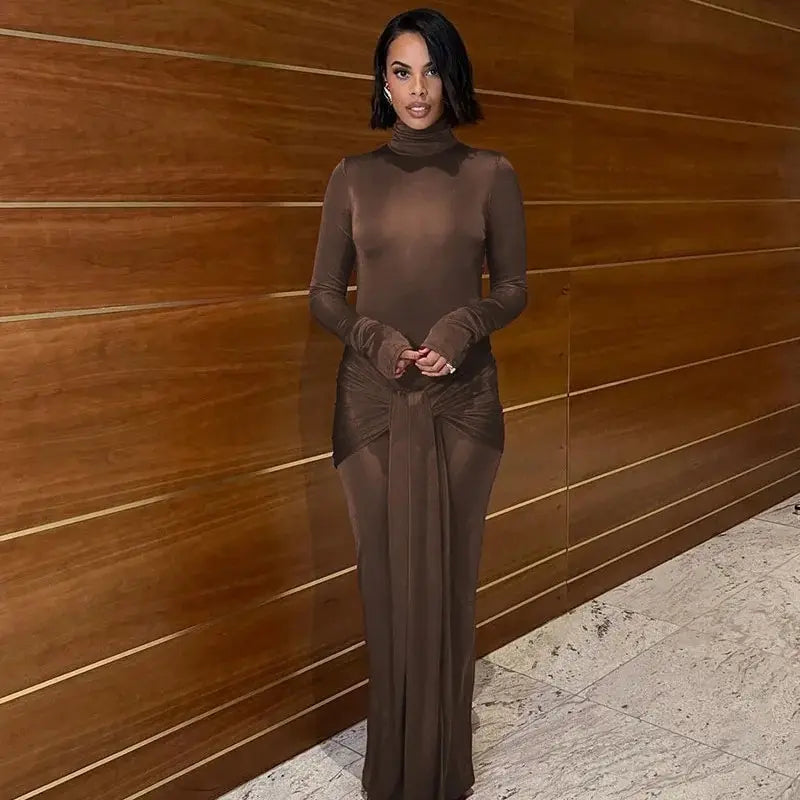 Kaia Long-Sleeve Bodycon Maxi Dress