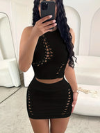 Bella Sleeveless Cropped Two-Piece Set