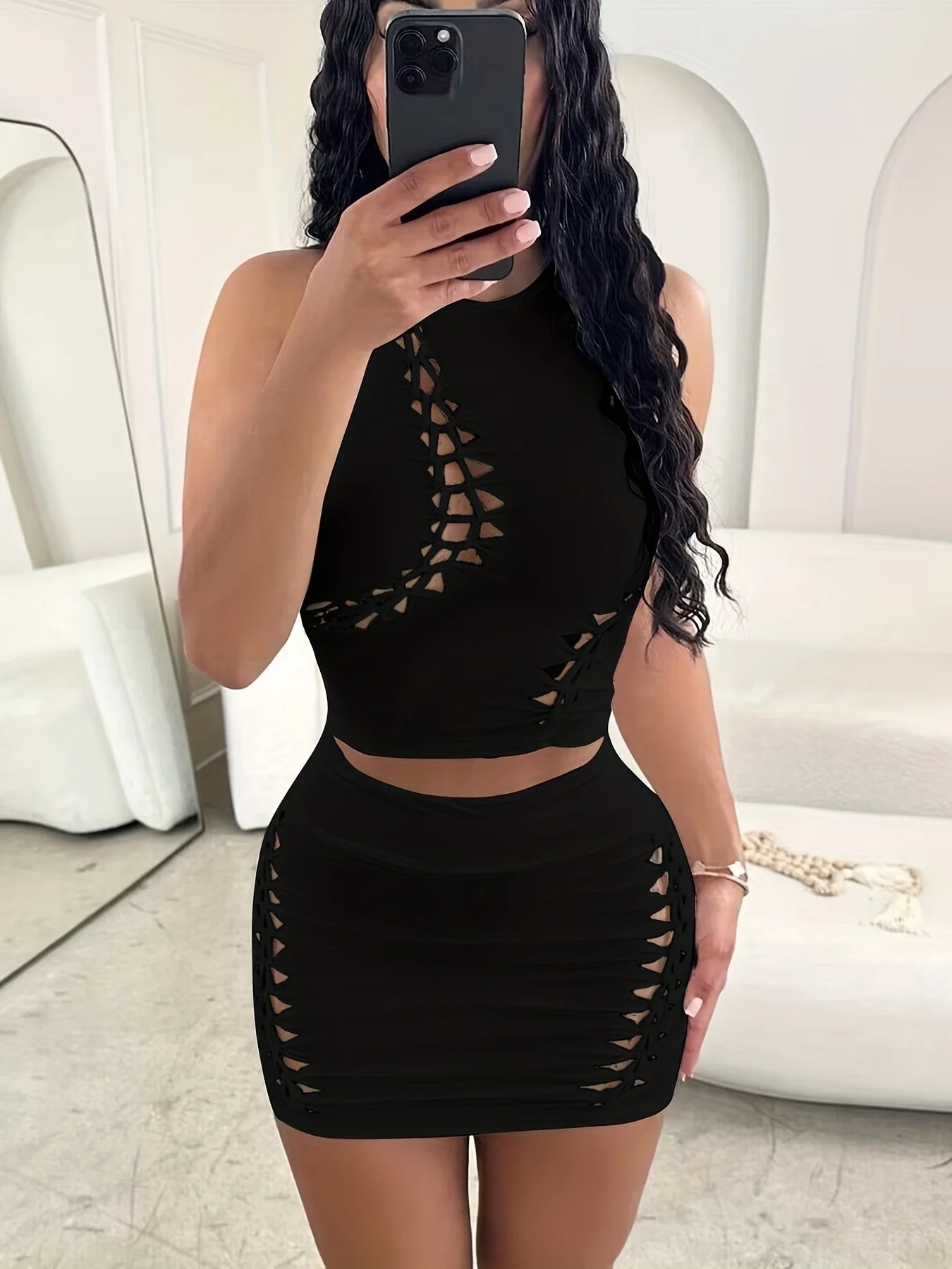 Bella Sleeveless Cropped Two-Piece Set