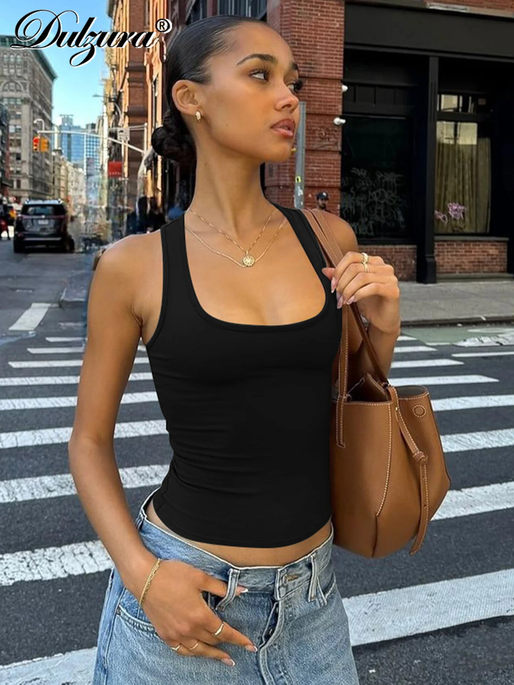 Romy Square-Neck Sleeveless Bodycon Tank Top
