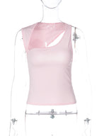 Backless One-Shoulder Sleeveless Tank Top