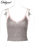 Leopard Lace Sleeveless Bodycon Camisole Top