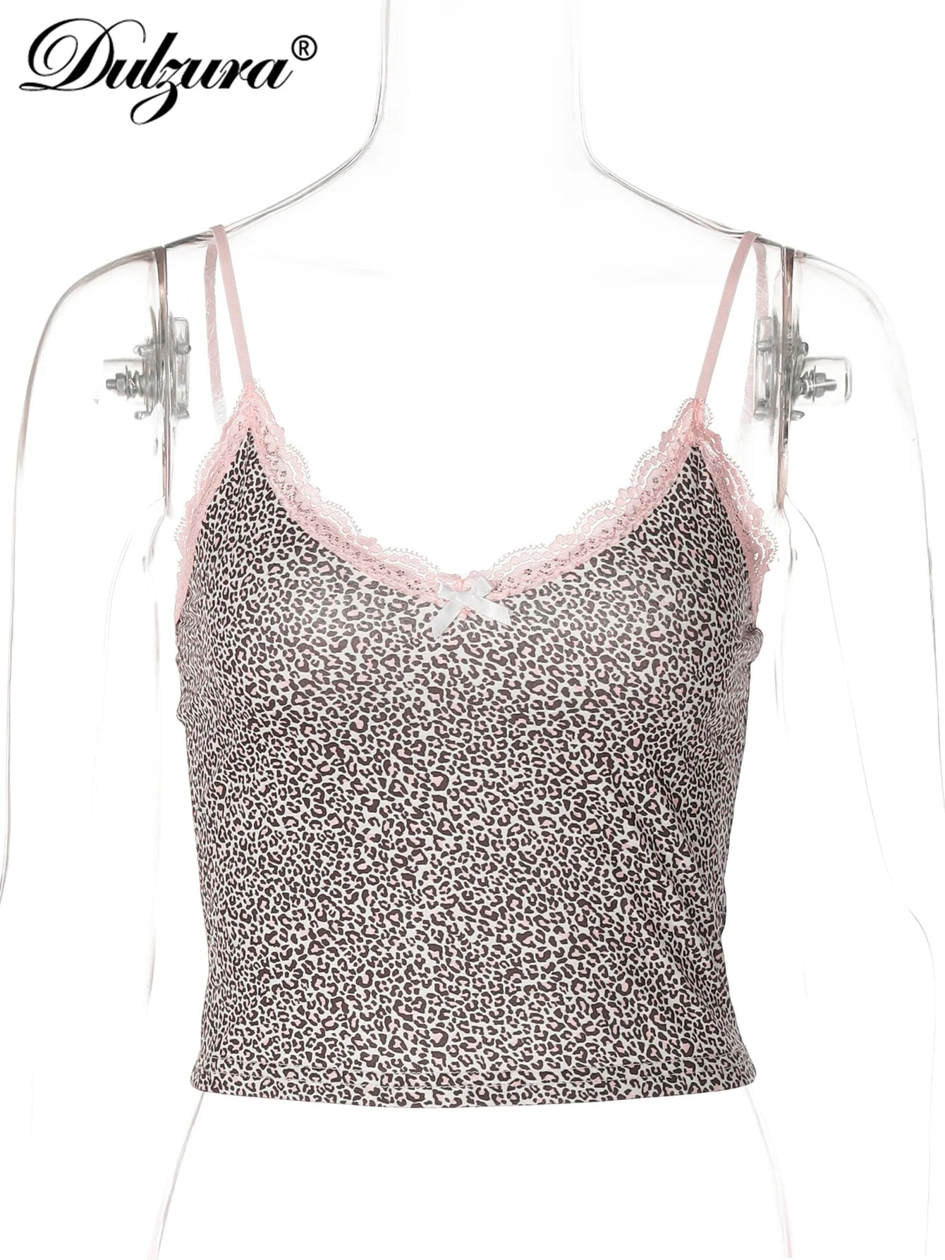 Leopard Lace Sleeveless Bodycon Camisole Top