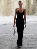 Lace-Up Backless Sleeveless Slim-Fit Maxi Dress