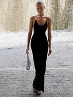 Lace-Up Backless Sleeveless Slim-Fit Maxi Dress