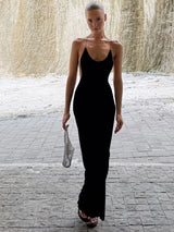 Lace-Up Backless Sleeveless Slim-Fit Maxi Dress