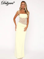 Lace-Up Backless Cutout Sleeveless Maxi Dress