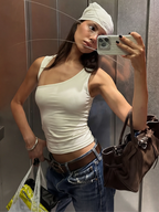 Backless One-Shoulder Sleeveless Tank Top