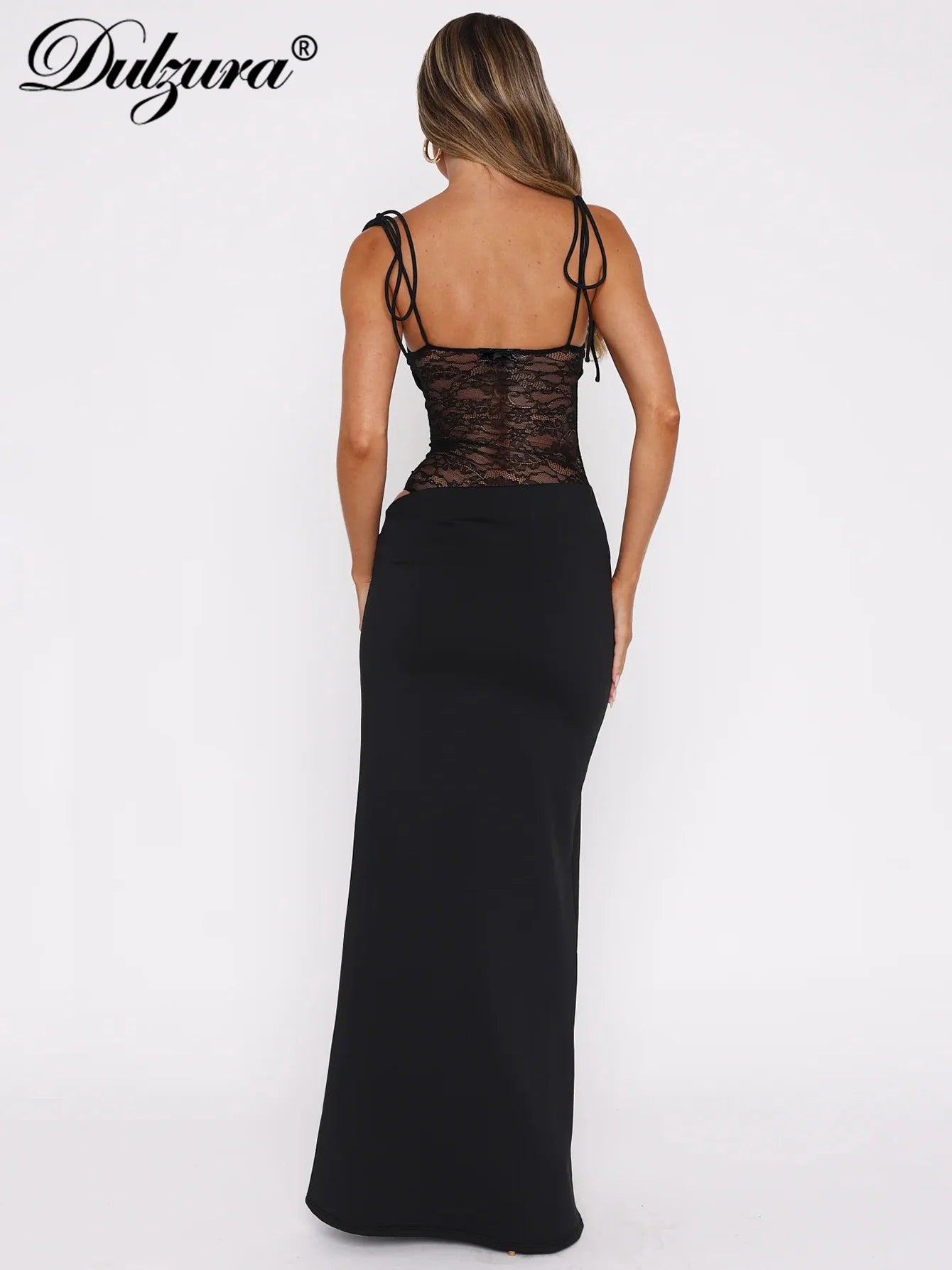 Lace-Up Backless Cutout Sleeveless Maxi Dress