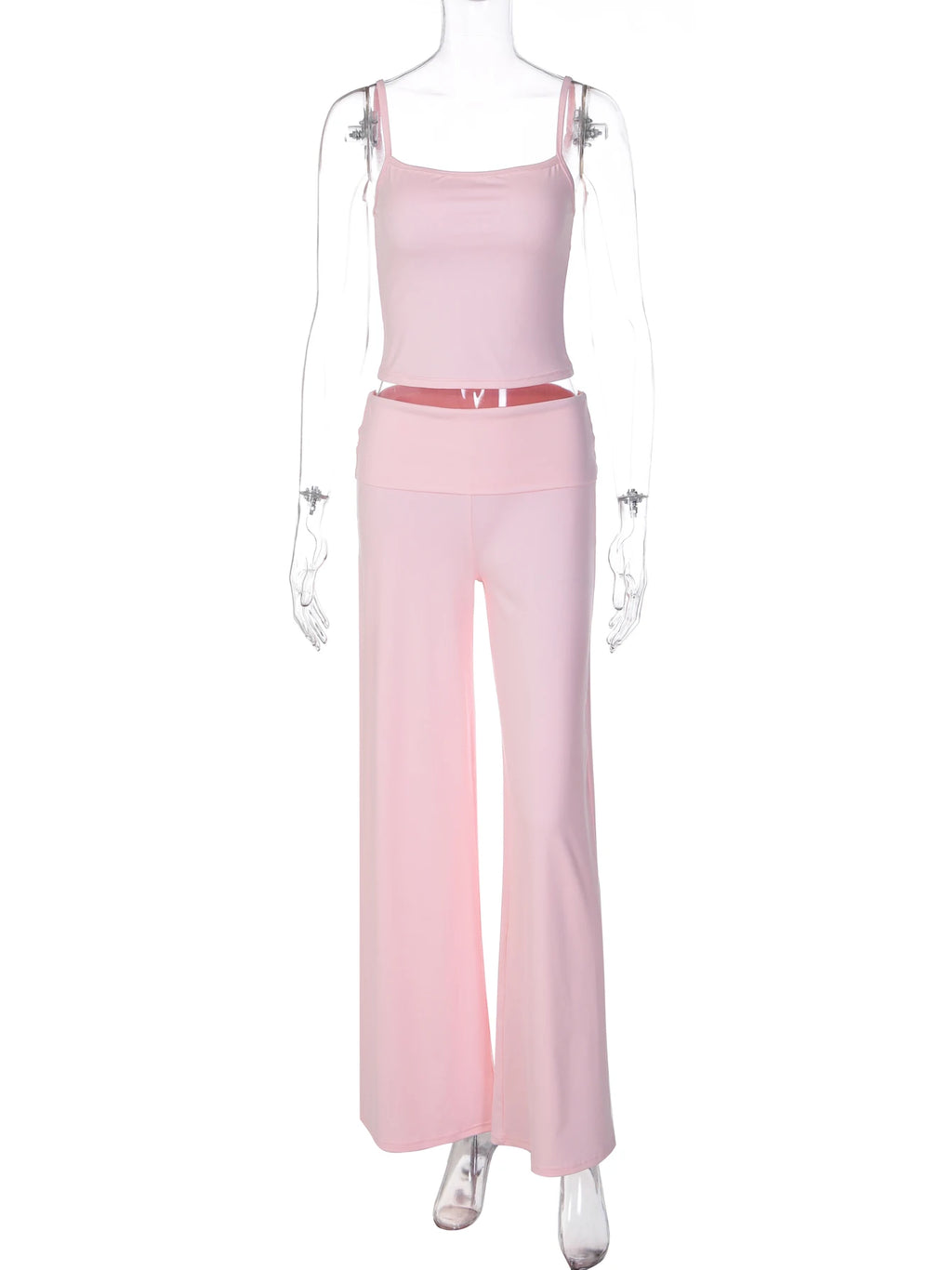 Backless Flared Cropped Two-Piece Pants Set