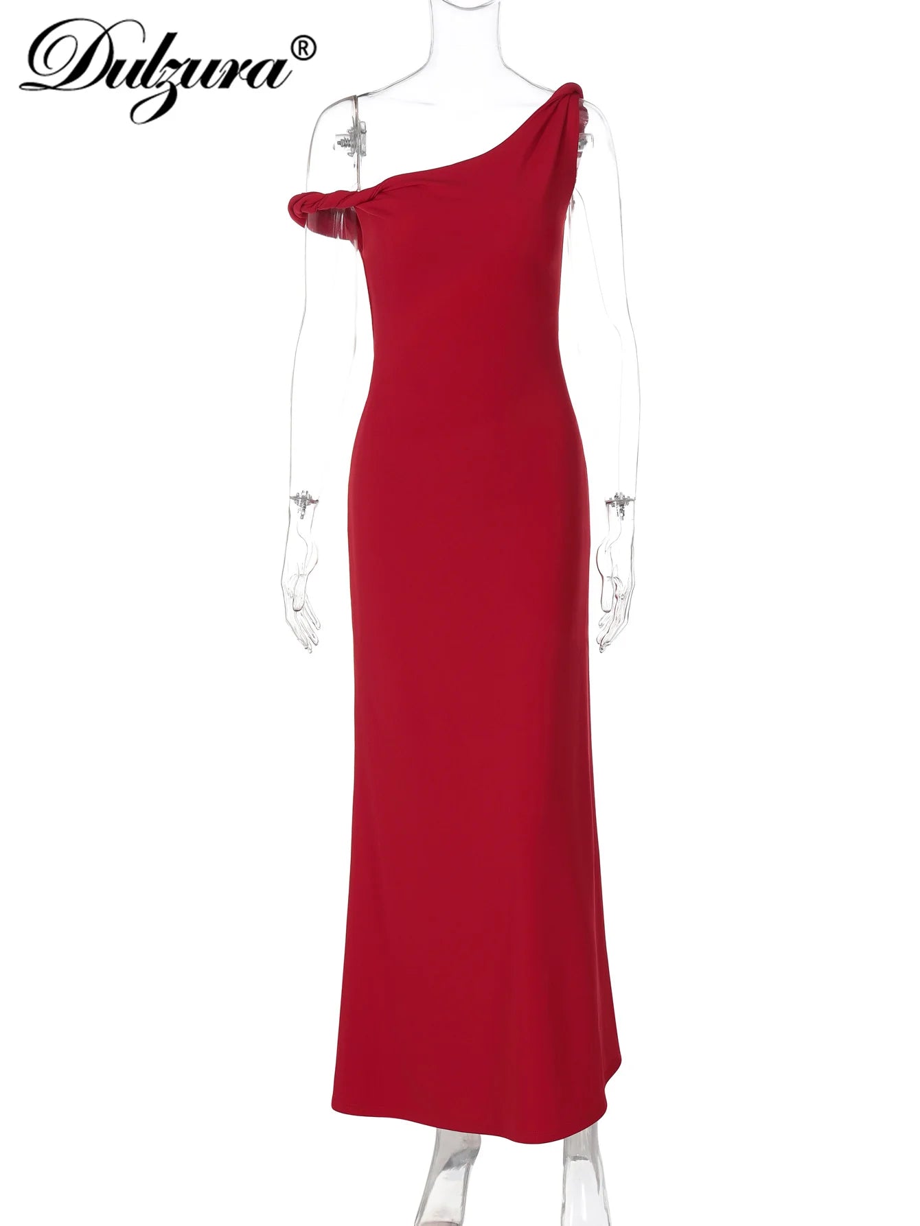 Backless One-Shoulder Sleeveless Maxi Dress